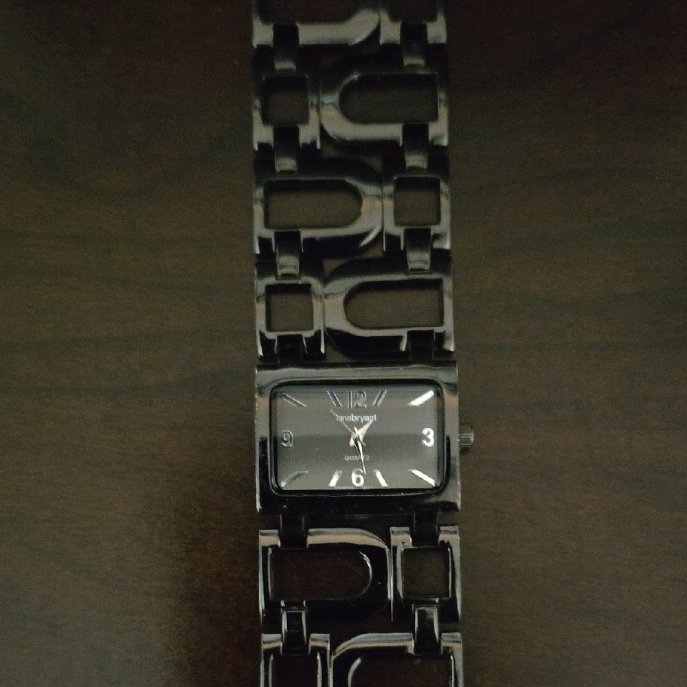 Lane Bryant Black Geometric Metal Watch